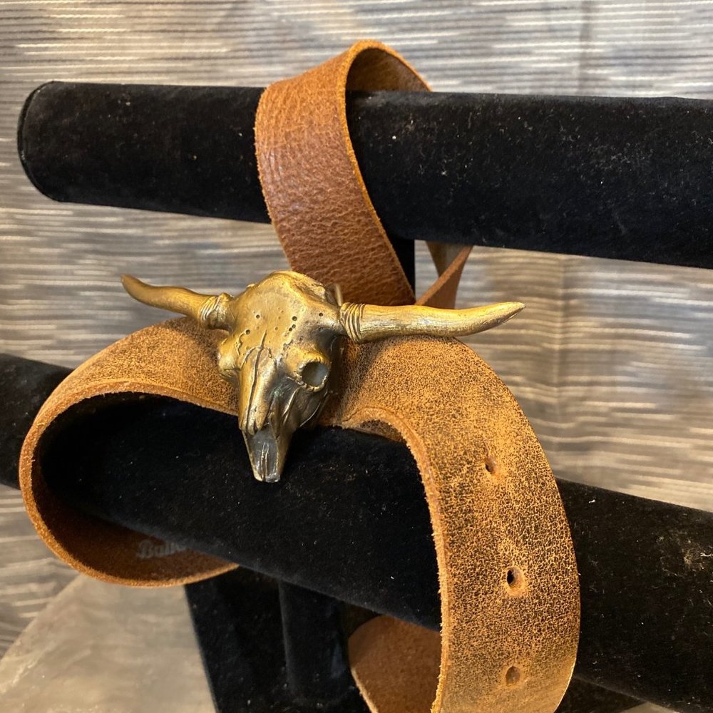 Vintage Brass Steer / Longhorn Belt Buckle (1986)
